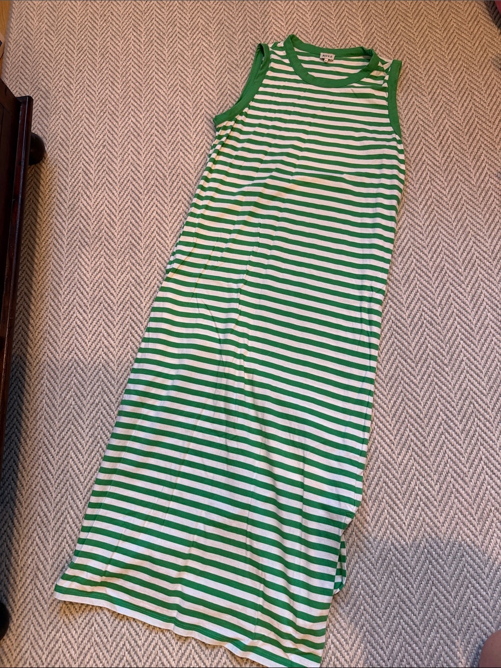 KULE Green & White Striped Tank Dress